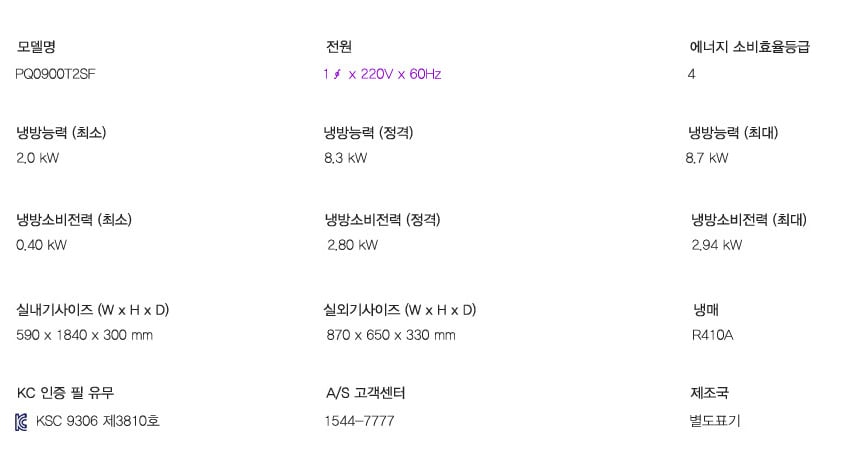 LG_상업용 에어컨_25평형스탠드_PQ0900T2SF 상세 이미지 2