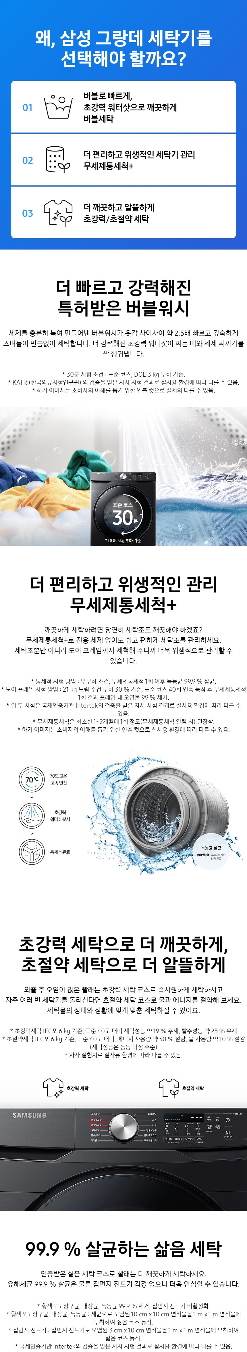 [삼성] 그랑데 세탁기 21kg 블랙케비어 (WF21T6000KV) 상세 이미지 1