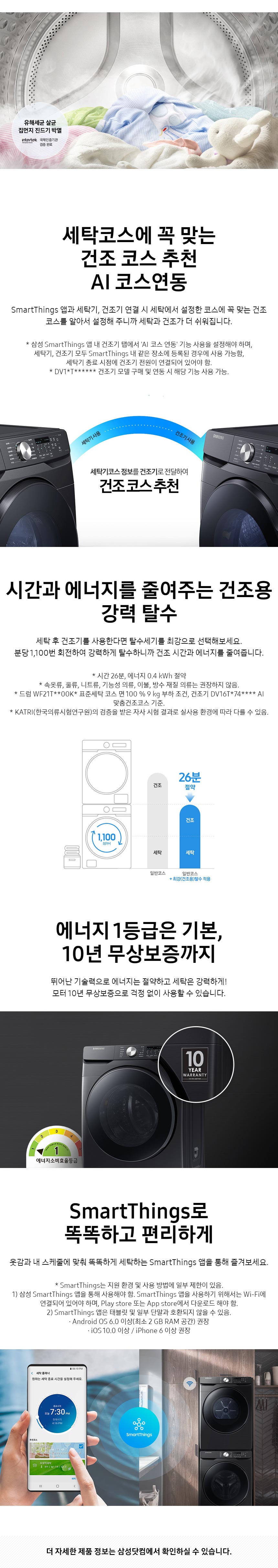 [삼성] 그랑데 세탁기 21kg 블랙케비어 (WF21T6000KV) 상세 이미지 2