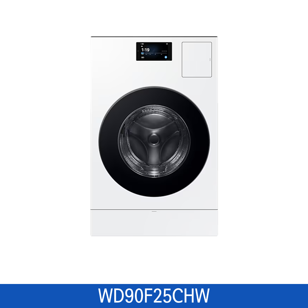 [삼성전자] 비스포크 AI 콤보 (세탁25kg+건조18kg) [177.8mm LCD] 1등급 화이트 WD90F25CHW [페이]