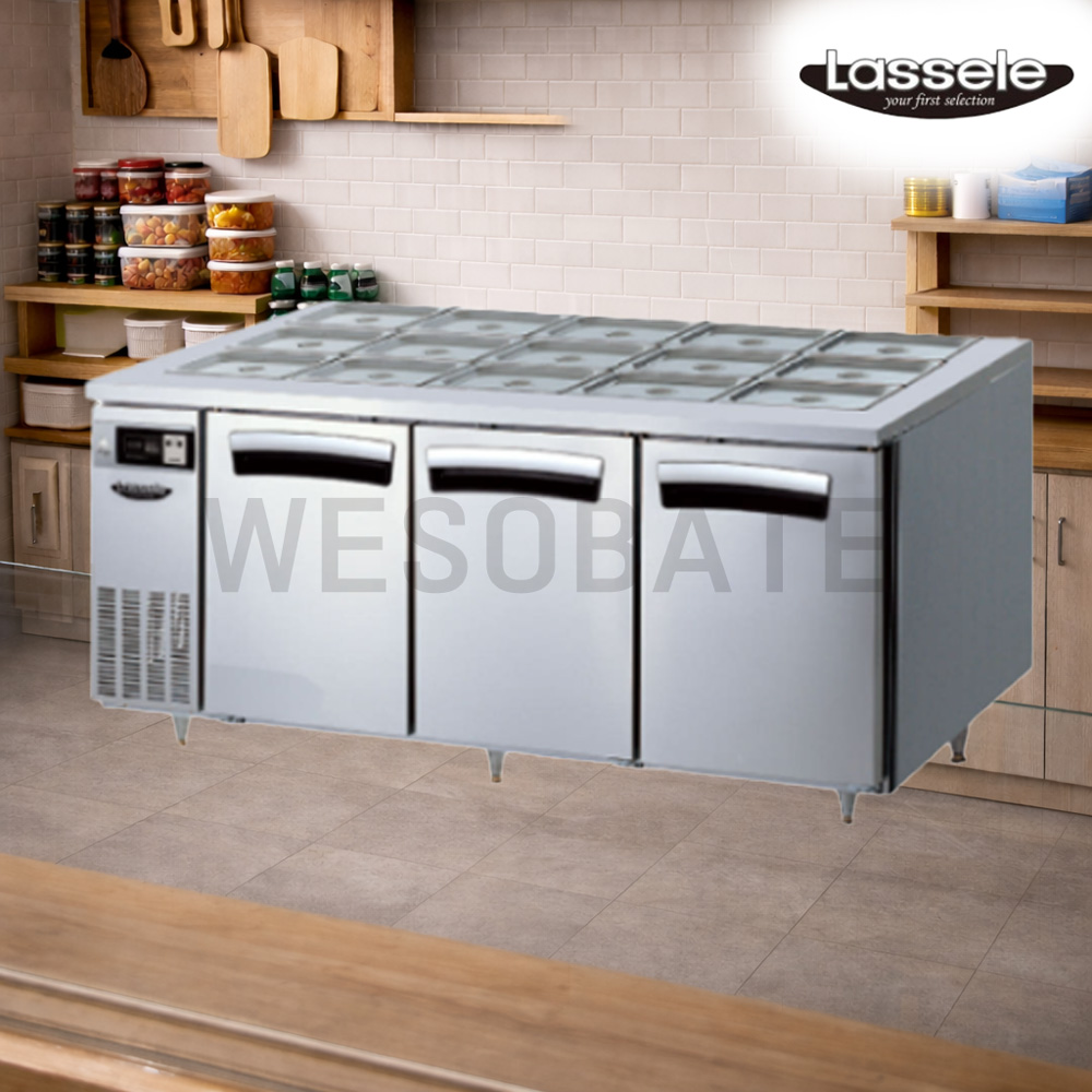 CI_[라셀르] 간냉식 반찬 테이블 냉장고 468L (올스텐) (LTB-1834R) 썸네일 1