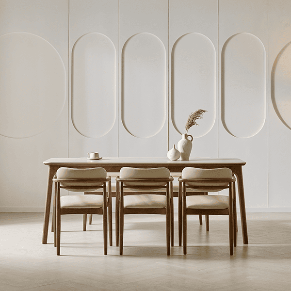 [헨지디자인] 베르나 1900 세라믹 식탁 SET (테이블+의자3+벤치의자)