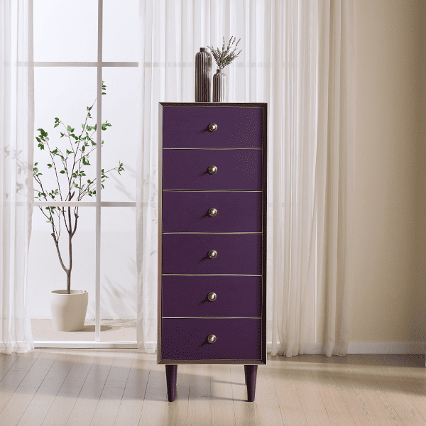 [헨지디자인] 플레르 6단 서랍장 (그레이프)