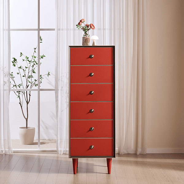 [헨지디자인] 플레르 6단 서랍장 (레드)