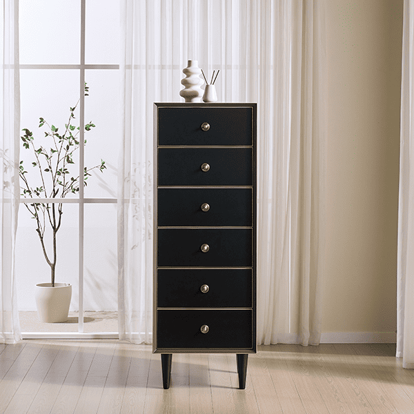 [헨지디자인] 플레르 6단 서랍장 (블랙)