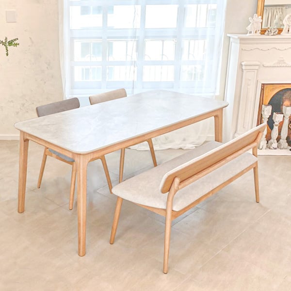 [헨지디자인] 세라토 4인 식탁 벤치형 set (의자2+벤치1구성) (48개월)