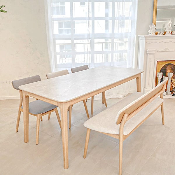 [헨지디자인] 세라토 6인 식탁 벤치형 set (의자3+벤치1구성) (48개월)