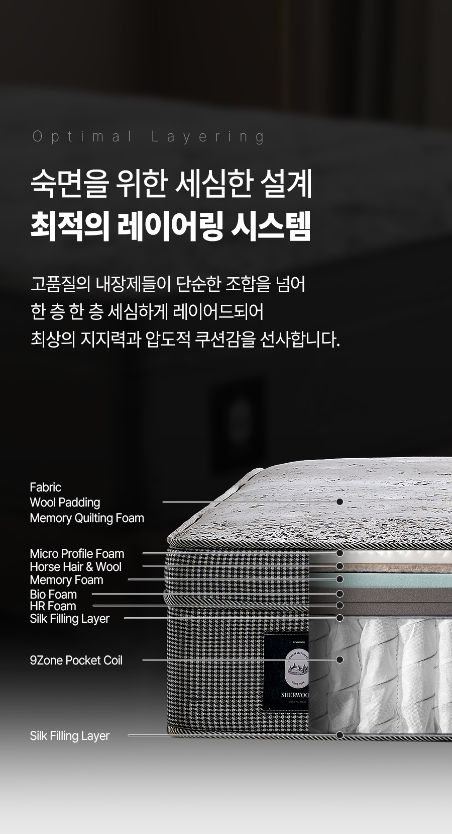 [쉐우드] 카발리 CAVALLI Luxe 440 말총 양모 독립스프링 프리미엄 매트리스 SS (슈퍼싱글) (BS) 썸네일 3