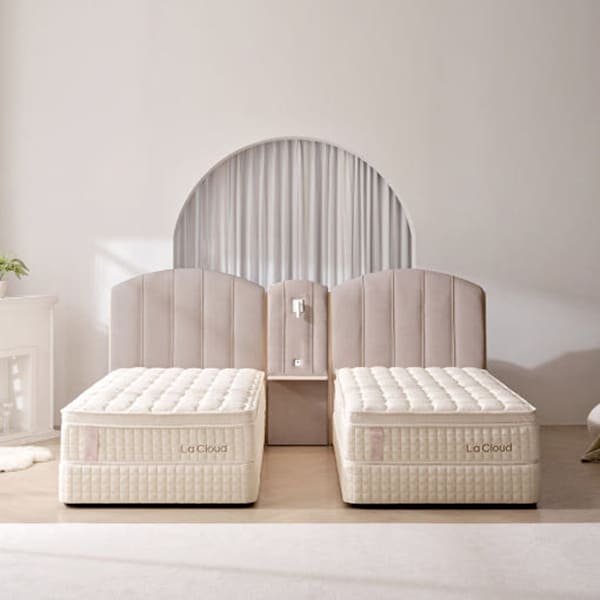 [라클라우드] 라르테 프리미엄 침대 프레임+매트리스+패널 세트 (트윈) (그레이)