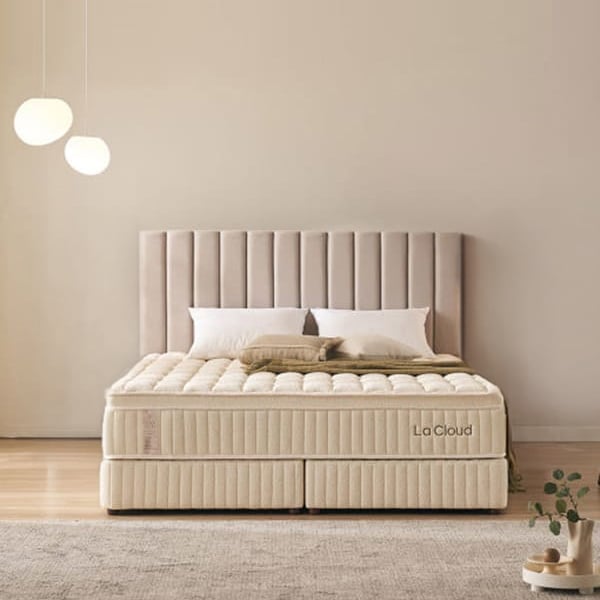 [라클라우드] 루즈노 프리미엄 침대 프레임+매트리스 세트 (Q) (라이트그레이) 썸네일 1
