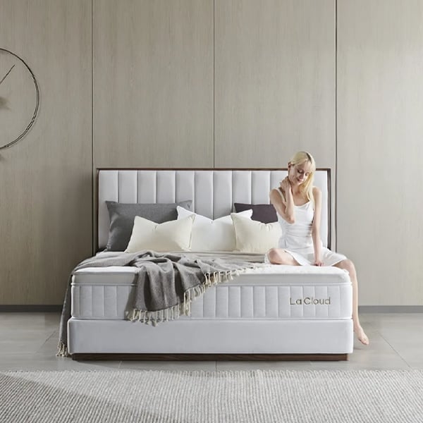 [라클라우드] 시에스타 호텔식 침대 프레임+매트리스 세트 (Q) (네추럴 브라운) 썸네일 1