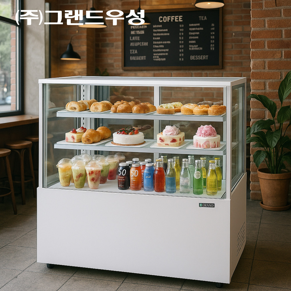 [그랜드우성] 간냉식 제과쇼케이스 1200 사각 뒷문형 3단 (화이트) (36) GWBKRG12CF (W) 썸네일 4