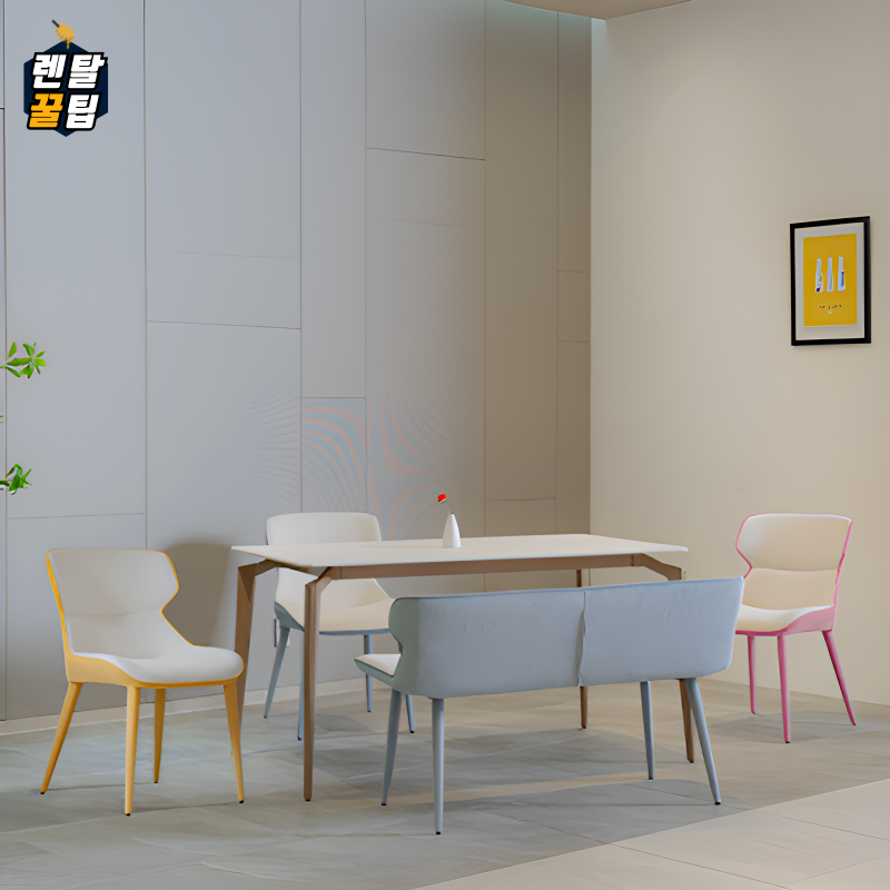 [헨지디자인] 마인 6인 포세린 벤치형 식탁 1800 세트 (의자3+벤치1) (36) 마인 6인 1800 식탁 벤치형 SET 썸네일 3